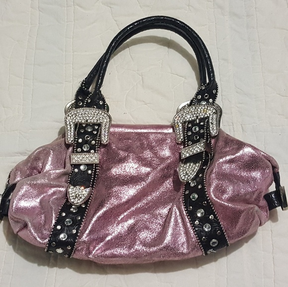 Charm and Luck Bags Charm And Luck Pink Metallic Western Purse